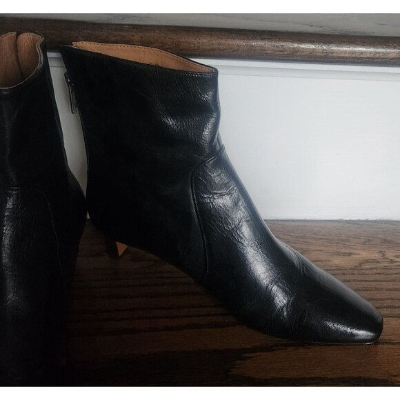 Madewell The Dimes Kitten-Heel Boot in Crinkle Leather NN026 Size 7-Display-$218 - Picture 15 of 16